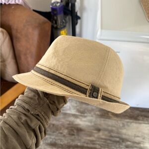 2 for $15 sale: Stetson cotton/ linen tan trilby traveler fedora hat - S/M
